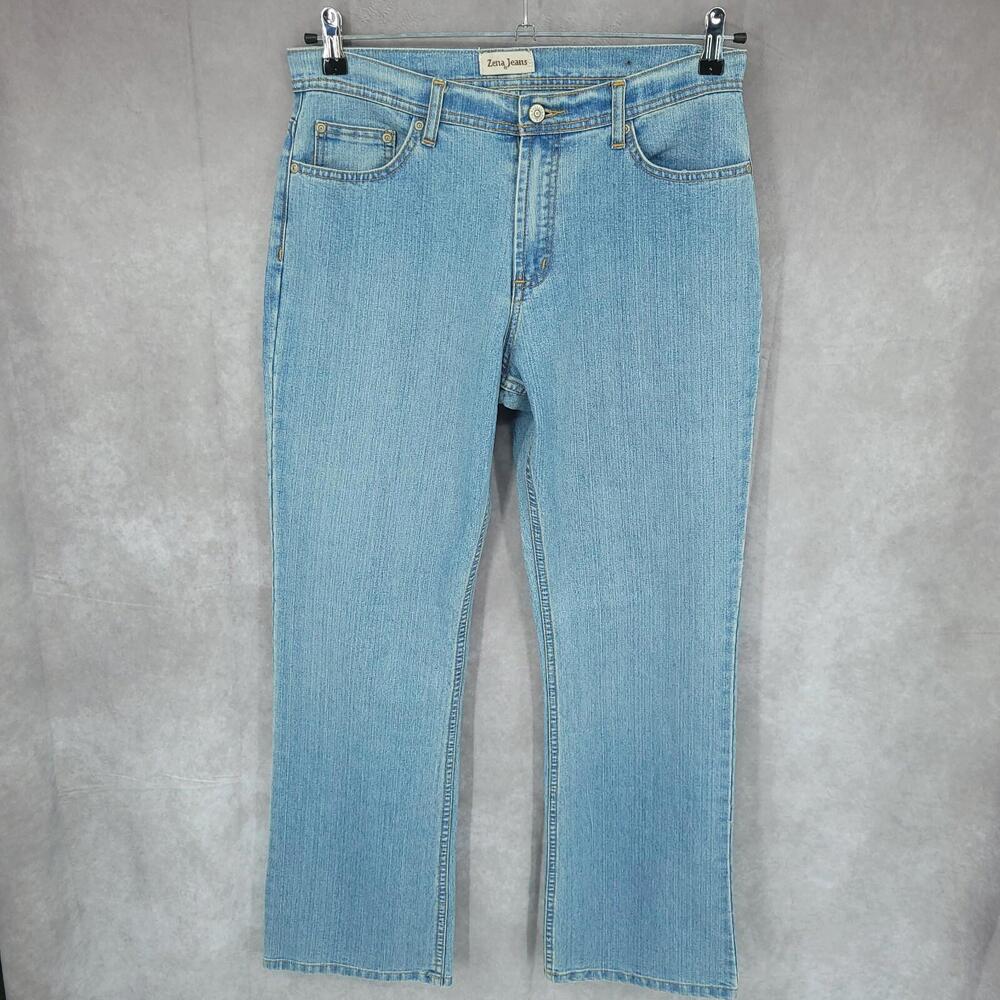 Vintage Zena‎ Jeans Womens 10 P LIght Wash Straight High Rise Blue Denim